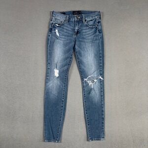 Lucky Brand Jeans Womens 2 Blue Sofia Skinny Stretch Distressed Denim Preppy